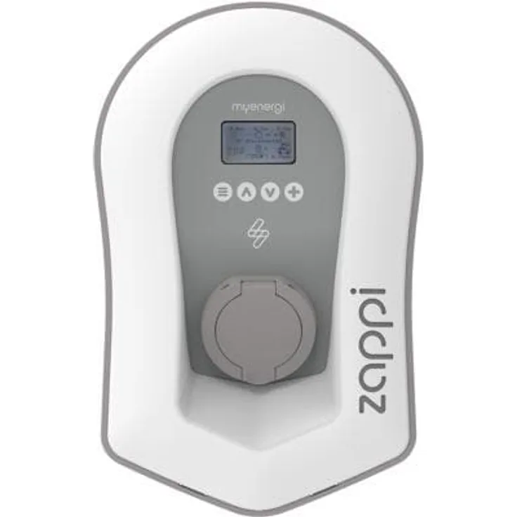 myenergi zappi222UW Wallbox mit Steckdose, ohne Ladekabel, Typ 2, 22kW, 32A, 3-phasig, weiß