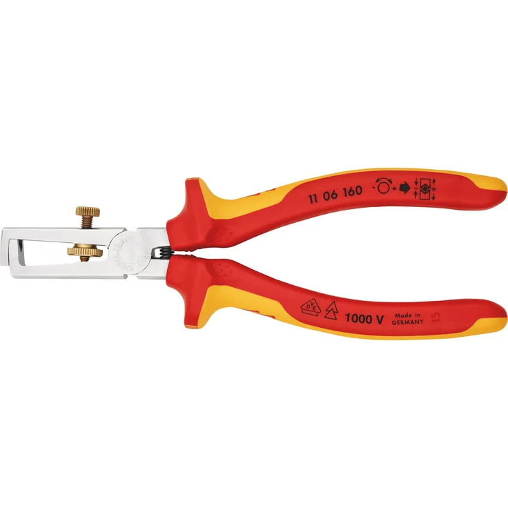KNIPEX 11 06 160 Abisolierzange verchromt isoliert mit Mehrkomponenten-Hüllen, VDE-geprüft 160 mm – Bild 3