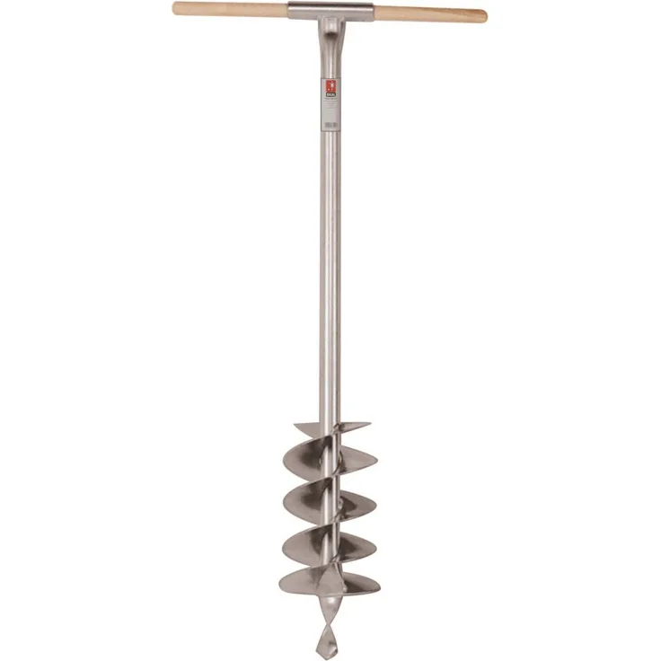 90mm Handerdbohrer silber pulverbeschichtet Stahlrstiel