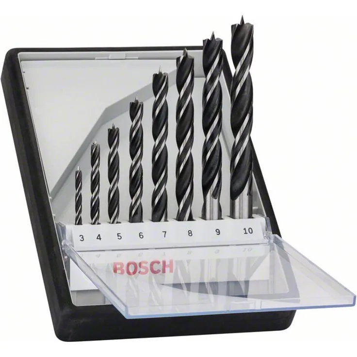 Bosch Professional 8tlg. Robust Line Holzspiralbohrer Set (für Holz, Zubehör Bohrschrauber)