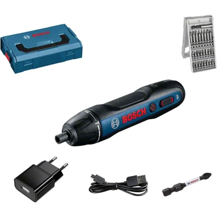 Bosch Professional GO Mini-Akkuschrauber 5Nm 1,5 Ah Akkukapazität, 3,6 V Akku integriert inkl. 25-tlg. Bit-Set, USB-Ladekabel, L-BOXX Mini – Bild 5