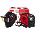 Telwin S.p.A. 815861 Force 125 Inverterschweissgerät für Das Elektrodenschweissen Mit Schweisshelm, 230 V, Rot