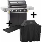 Rösle Gasgrill BBQ-Station VIDERO G4-S Vario+ schwarz Modell 2021 mit Abdeckhaube und Grillplatte