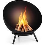 Fireball Feuerschale Ø 66 cm kippbar 2 mm Stahl-Feuerschale horizontal diagonal nutzbar Schwarz