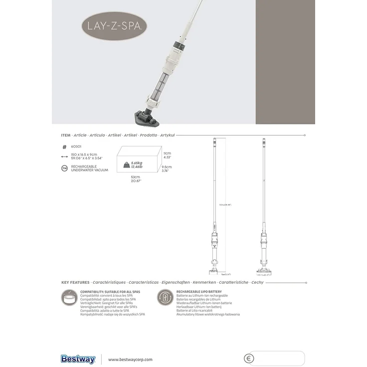 Bestway Lay-Z-Spa Akku-Poolsauger 60301 – Bild 4