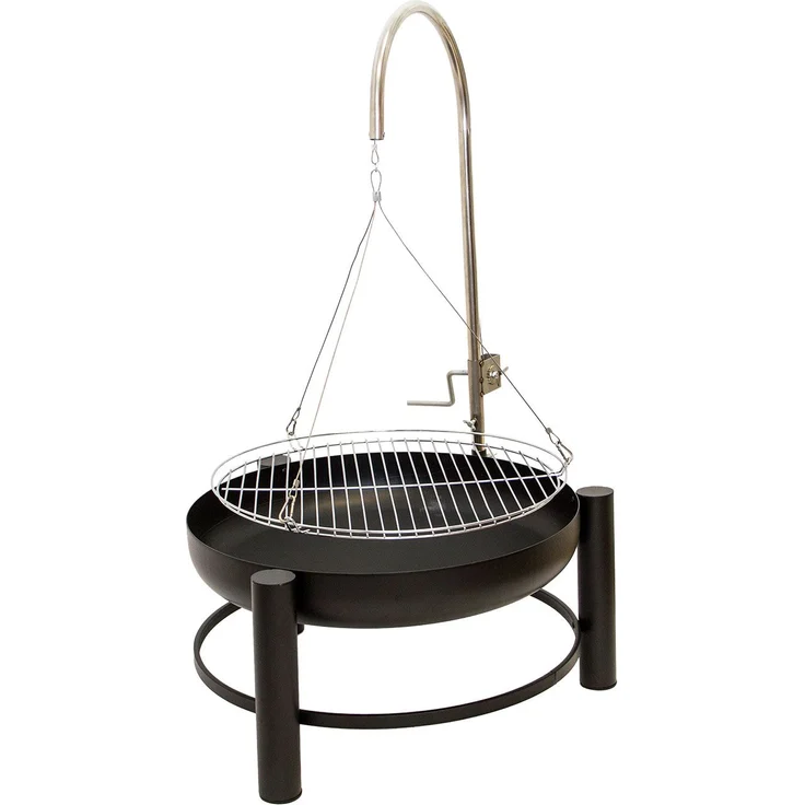 Feuerschale mit Holzkohlegrillrost, Schwenkgrill, 55 cm – Bild 1