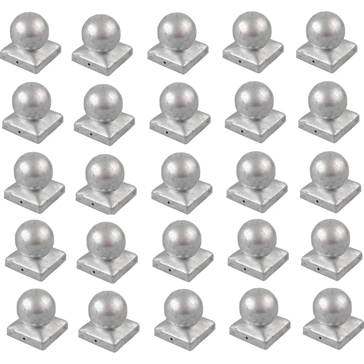 25x Pfostenkappe verzinkt 91 mm Kugel Abdeckkappe für Pfosten 9 x 9 cm