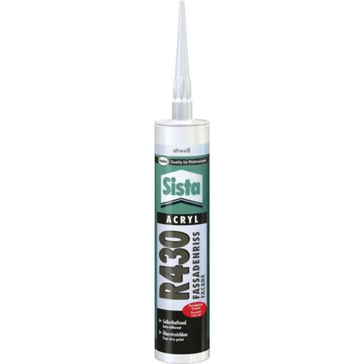 Sista R430 Fassaden-Rissdichter altweiß 300 ml, Ausbesserung von Putz- und Mauerwerksrissen, leichte Verstreichbarkeit, überstreichbar