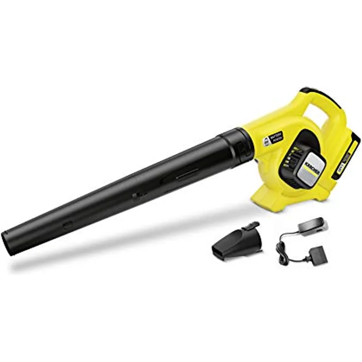 Kärcher Akku-Laubbläser LBL 2 Battery Set (Akku: 18 V - 2,5 Ah, Luftgeschwindigkeit: 210 km-h, Blasrohr, Flachdüse inkl. Kratzkante)