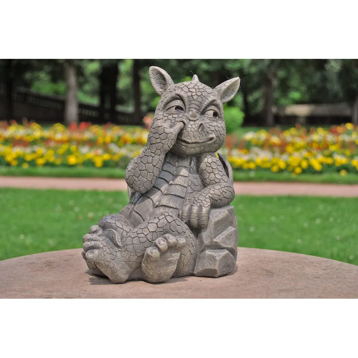 MFF Gartenfigur Gartendrache - Modell Nasenbohrer - Fantasy Figur Deko Drache Garten