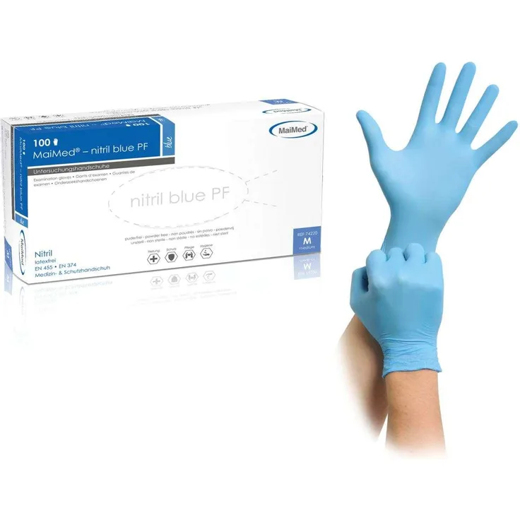 MAIMED nitril blue PF mikrogeraut Gr. S 1 Pack = 100 stk.
