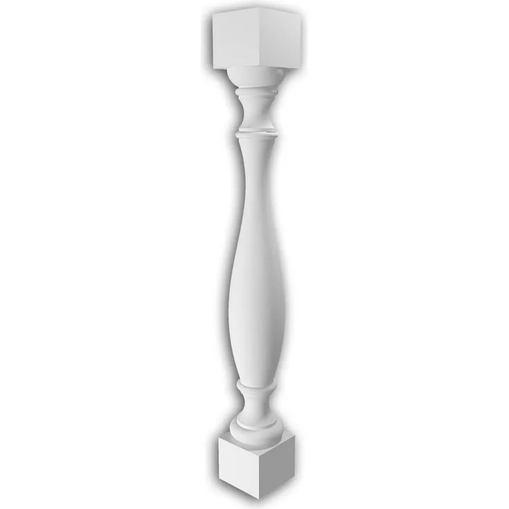 Profhome Decor - Vollbalustrade Pfeiler 471201 Außenstuck Balustrade Fassadenelement Neo-Klassizismus-Stil weiß