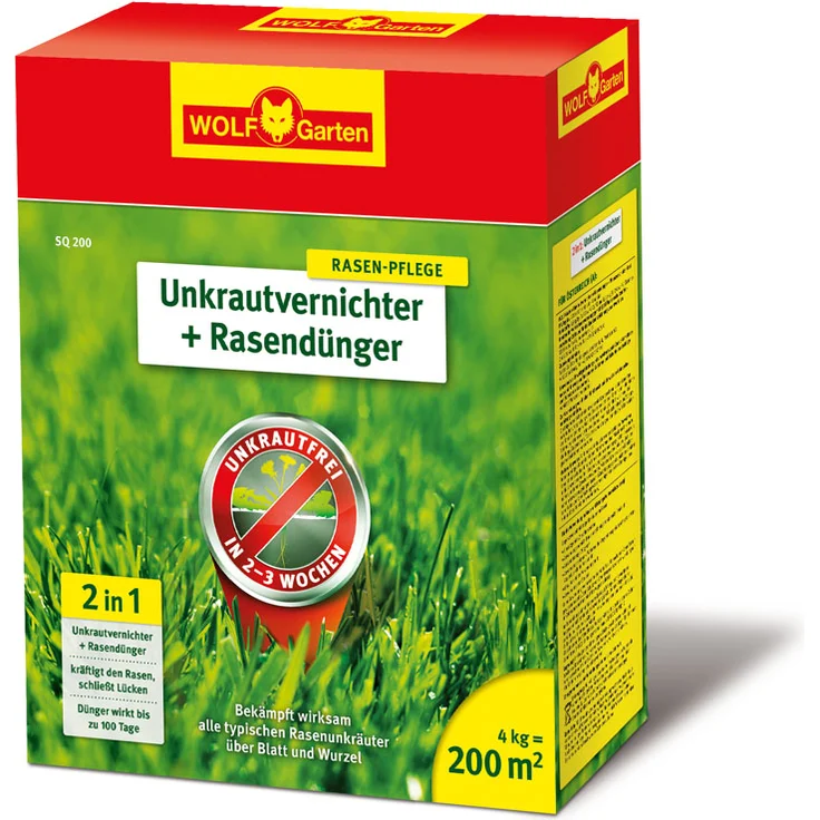 WOLF-Garten SQ 200qm 2-in-1 Unkrautvernichter Rasendünger - 3840725 4kg