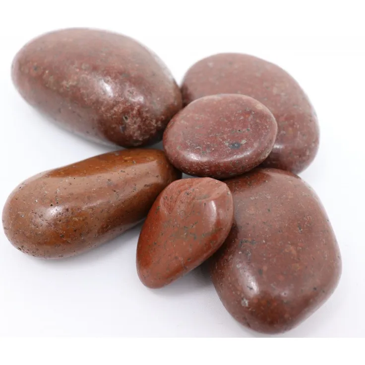 Aquagart 40kg Polierter Kiesel Flusskiesel Kieselsteine Gartenkies Zierkies rot