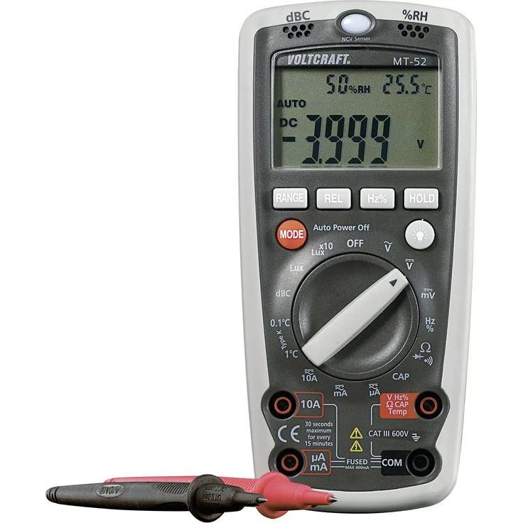 VOLTCRAFT MT-52 Hand-Multimeter digital Umwelt-Messfunktion CAT III 600V Anzeige Counts: 4000 – Bild 1