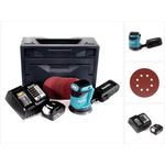 Makita DBO 180 STX Akku Exzenterschleifer 18V + 1x Akku 5,0Ah + Ladegerät + 10x Schleifpapier + Makbox