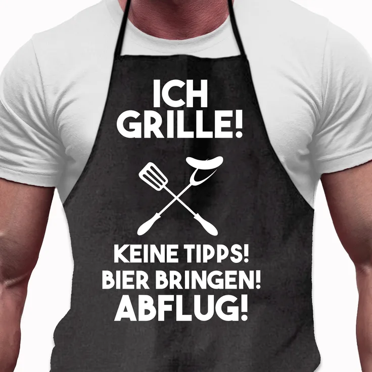 Grillschürze Ich grille - Lustiges Geschenk für Männer und Grillmeister
