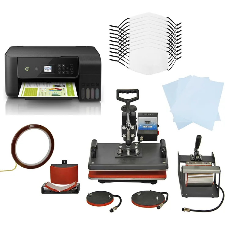 10 Gesichtsmasken für den Sublimationsdruck, 5-in-1 Hitzepresse & Eco Tank Drucker