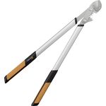 Fiskars Quantum Amboss-Getriebeastschere für trockene Zweige und Äste, Antihaftbeschichtet, Gehärteter Präzisionsstahl, Länge 80 cm, Schwarz-Orange, L109, 1001437