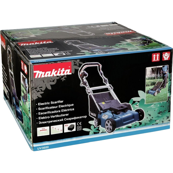 Makita UV3600 Elektro - Vertikutierer, 1800 Watt, 36 cm Arbeitsbreite, 40 l Fangkorbvolumen – Bild 2