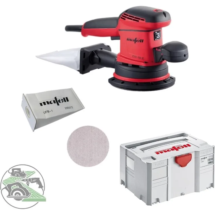 Mafell Exzenterschleifer EVA 150 E-3 und Schleifgitter 150mm 2x5 Uni-Filter-Beutel