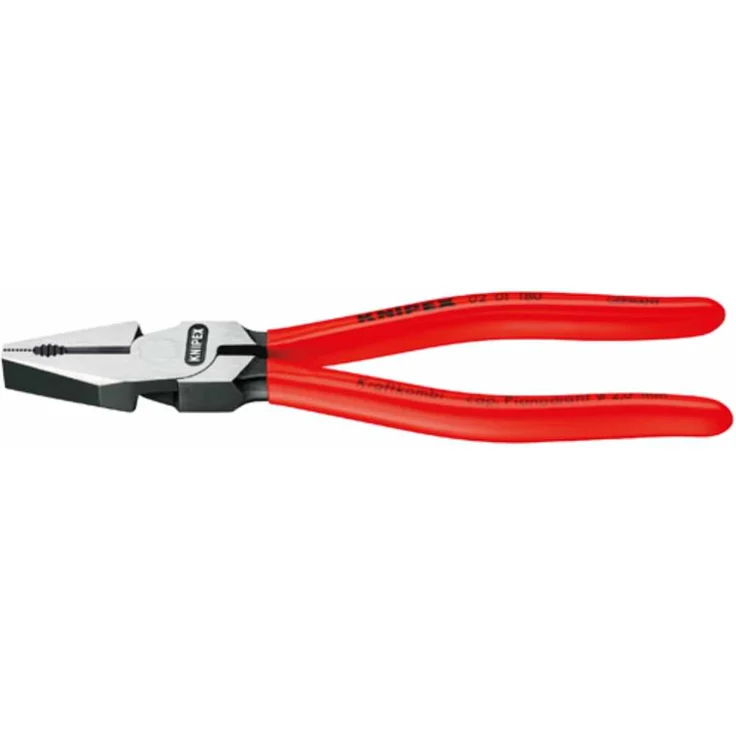 KNIPEX 02 01 200 Kraft-Kombizange mit Kunststoff überzogen schwarz atramentiert 200 mm – Bild 1