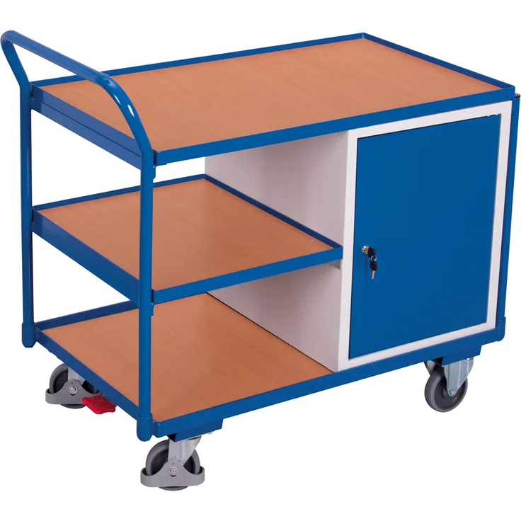VARIOfit Werkstattwagen mit gebogenen Schiebegriff und 2 Ladeflächen 985x590mm