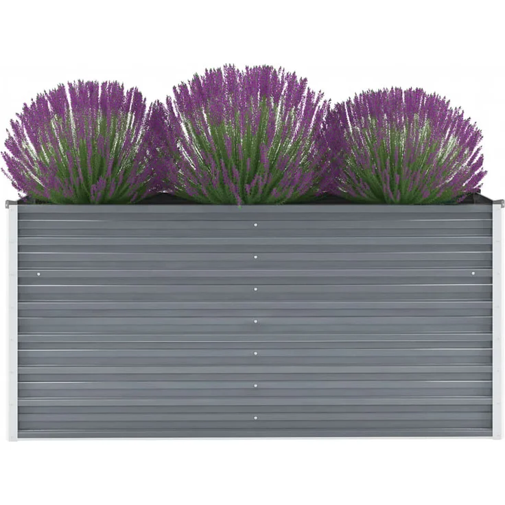 vidaXL Garten-Hochbeet Verzinkter Stahl 160x40x77 cm Grau