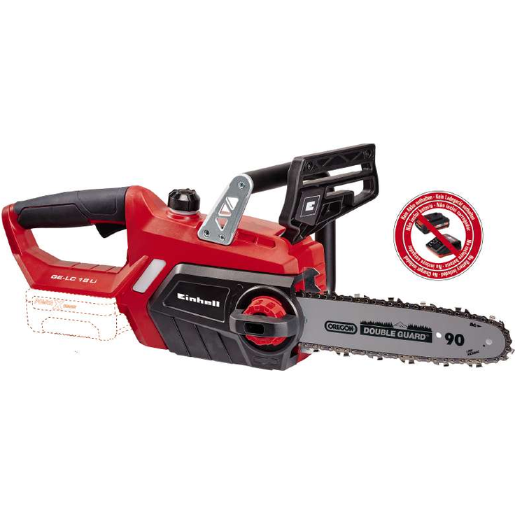 Einhell Akku-Kettensäge GE-LC 18 Li-Solo Power X-Change - Li-Ion, 18 V, 25 cm Schwertlänge, Rückschlagschutz, Kettenfangbolzen, ohne Akku und Ladegerät – Bild 2