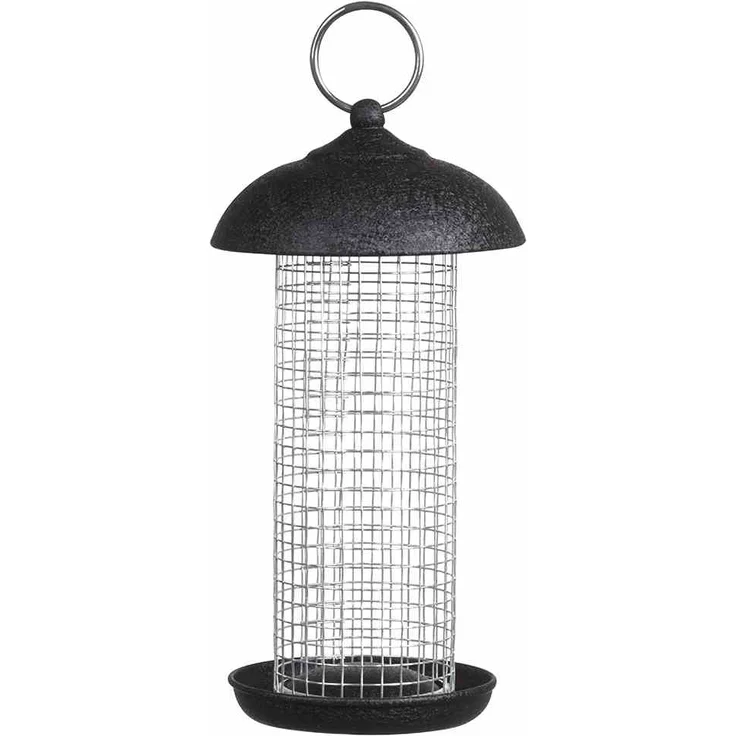 Siena Garden D37190 Futtersäule schwarz für Nüsse 20cm, Stahl