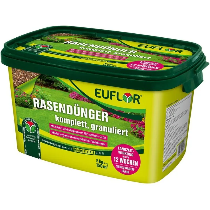 EUFLOR EUFLOR Rasendünger NPK-Dünger 10+4+5 Langzeitdünger, 5 kg Eimer