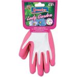 Spontex Lady Garden Handschuhe, Gartenhandschuhe für Damen, weicher Strick aus Bambus-Viskosefasern, mit Latexbeschäumung, Größe S, 1 Paar