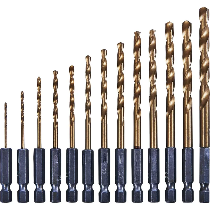 Am-Tech F1120 13pc 1-4''TITANIUM BESCHICHTETES HSS BOHRGERÄT BIT SET