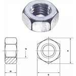 Dresselhaus Sechskantmuttern Kl.8 DIN 934 DIN-EN-ISO 4032 001 galv. verzinkt M 14 100 Stück