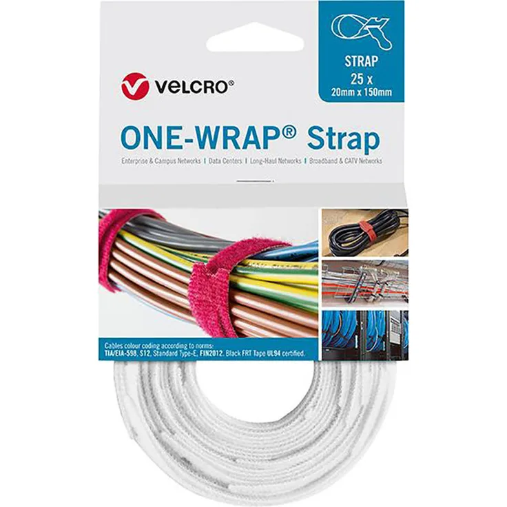 VELCRO One Wrap 20x200mm 25 St Weiß VEL-OW64500