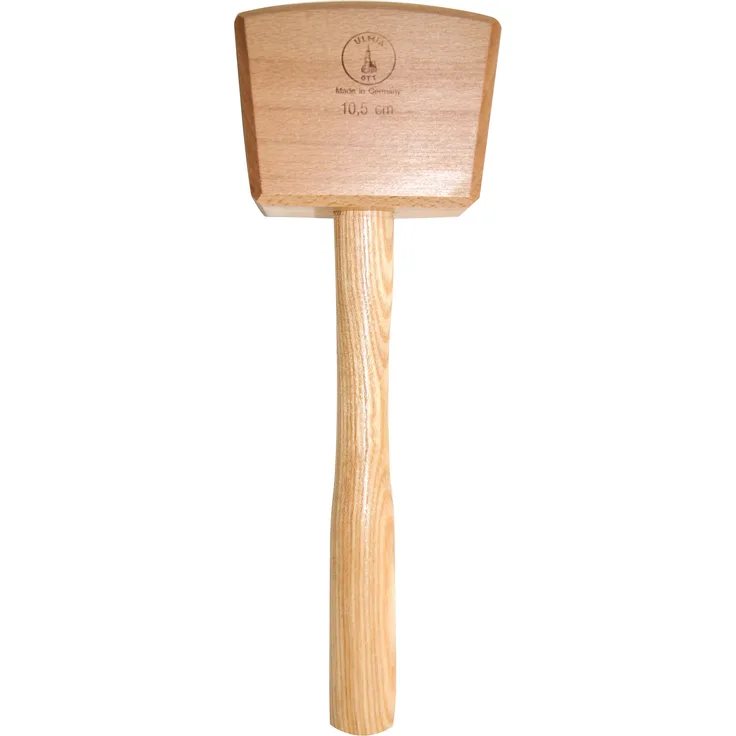 Ulmia 300-1 Holzhammer - Schreinerklüpfel 300-1 ~ Schlagkopf aus bestem, gedämpftem Rotbuchenholz, alle Kanten mit gefräster Faste, Stiel aus Eschenholz, eingeleimt und verkeilt ~ Schlagkopf: 105 x 65 x 80