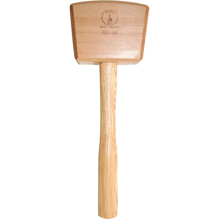 Ulmia 300-1 Holzhammer - Schreinerklüpfel 300-1 ~ Schlagkopf aus bestem, gedämpftem Rotbuchenholz, alle Kanten mit gefräster Faste, Stiel aus Eschenholz, eingeleimt und verkeilt ~ Schlagkopf: 105 x 65 x 80 – Bild 1