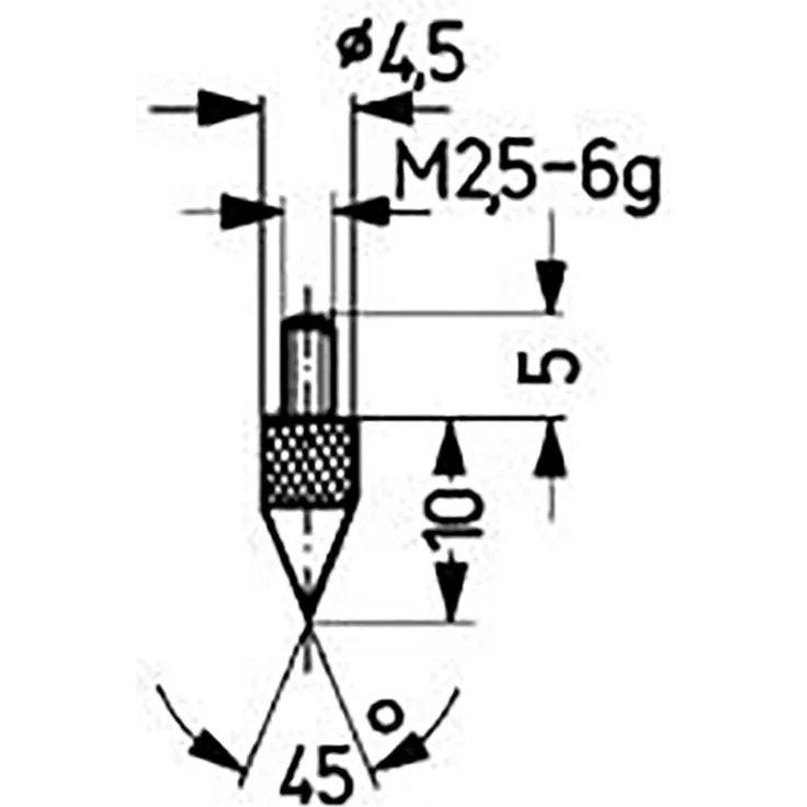 Käfer Messeinsatz Stahl Abb.13/45Grad