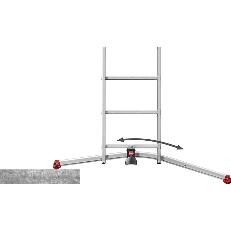 Hailo S100 ProfiLOT, Aluminium Kombileiter 3-teilig, 2x6 + 1x5 Sprossen – Bild 2