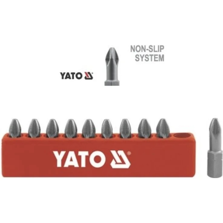 Yato PZ2 NON lang Bettüberwurf Schrauberbits set 10 pcs 25 mm (YT-0471)