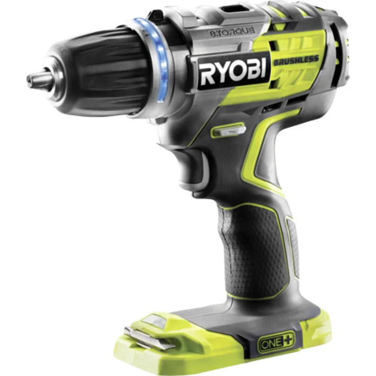 Ryobi R18DDBL-0 Akku-Bohrschrauber 60 Nm 18 V ONE+ Rechts-/Linkslauf, LED-Licht, Drehzahlvorwahl, Softgriff ohne Akku ohne Ladegerät 1.600 U/min 13 mm Schnellspannbohrfutter