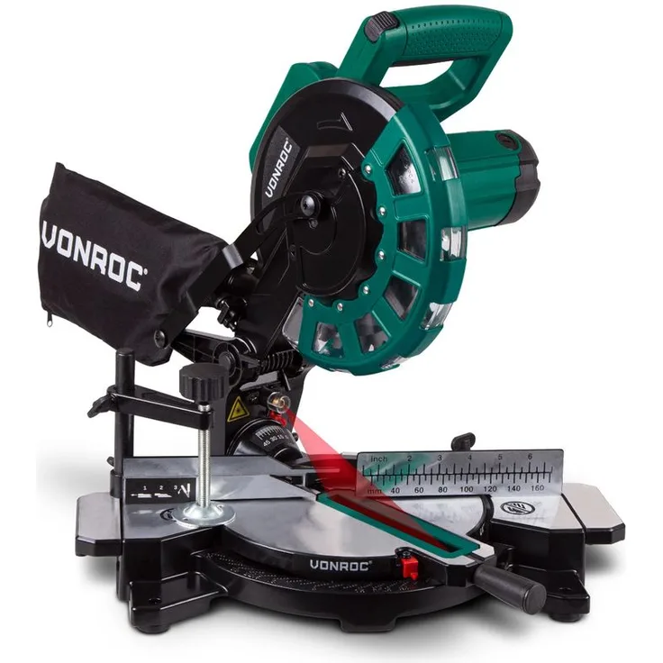 Kappsäge - Gehrungssäge 1700W - Ø 216mm 40 Zahn-Sägeblatt - mit Laser
