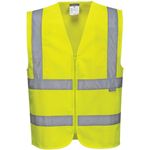 Portwest C375YERL Warnweste mit Reißverschluss, Größe L, Gelb