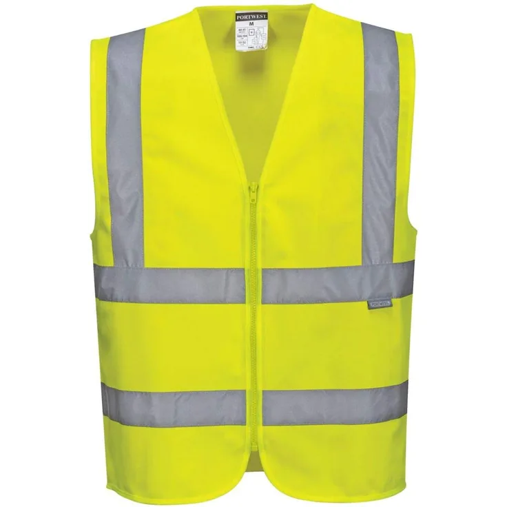Portwest C375YERL Warnweste mit Reißverschluss, Größe L, Gelb