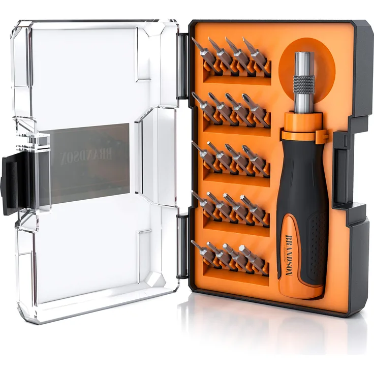 Brandson Schraubendreher Set 21 teilig Minibits 4 mm 5 32 Zoll - Schlitz Kreuzschlitz Inbus Torx Feinmechaniker Set Schraubenzieher Satz Steckschlüssel Set