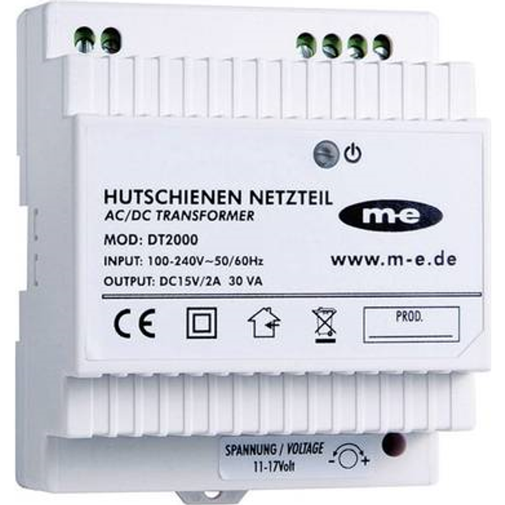 m-e dt-2000 Elektronisches Netzteil zur Befestigung auf DIN-Schienen