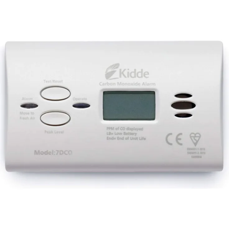 KIDDE 7DCO Kohlenmonoxid Melder mit CO-Konzentrations Anzeig