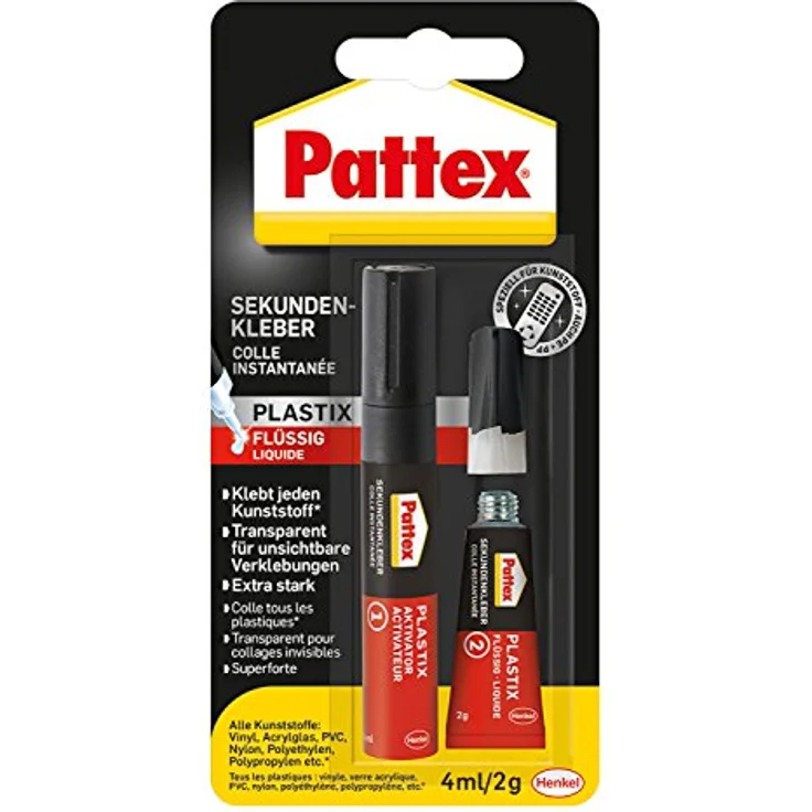 Pattex PSA1C Sekundenkleber Plastix 2g und 4ml - Preisvergleich – Bild 1