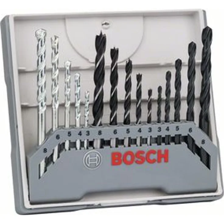 Bosch Professional 15tlg. Gemischtes Bohrer-Set (für Metall, Holz und Stein, Zubehör Bohrschrauber)