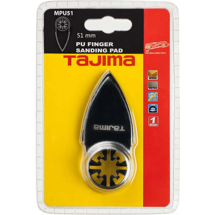 TAJIMA Sägeblatt für Oszillierende Maschinen Multimaster-Universal 51mm Schleif-und Polierfinger, TAJ-60511